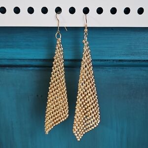 Chic Gold Mesh Dangle Earrings